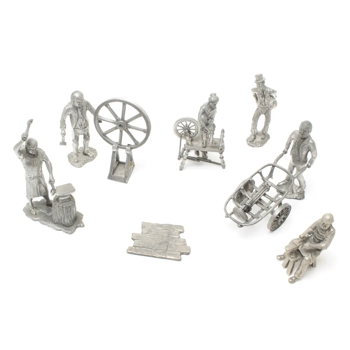 Collection Of Pewter Trades Figures 1