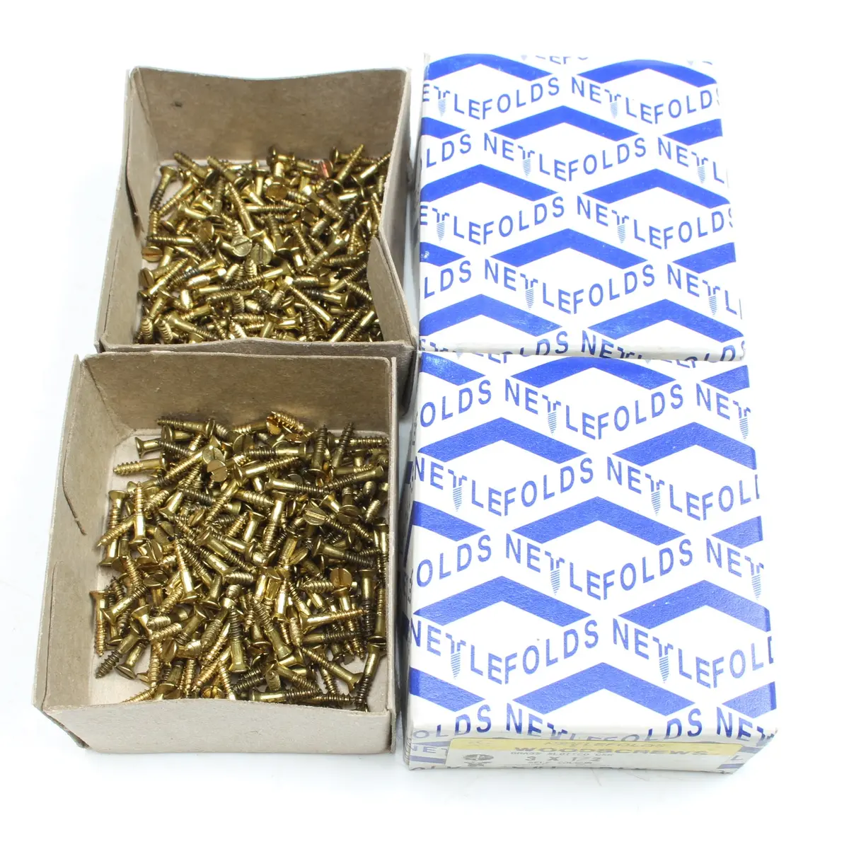 2X Boxes Of Nettlefolds Small Csk Brass Screws – 1/2” X 3 1