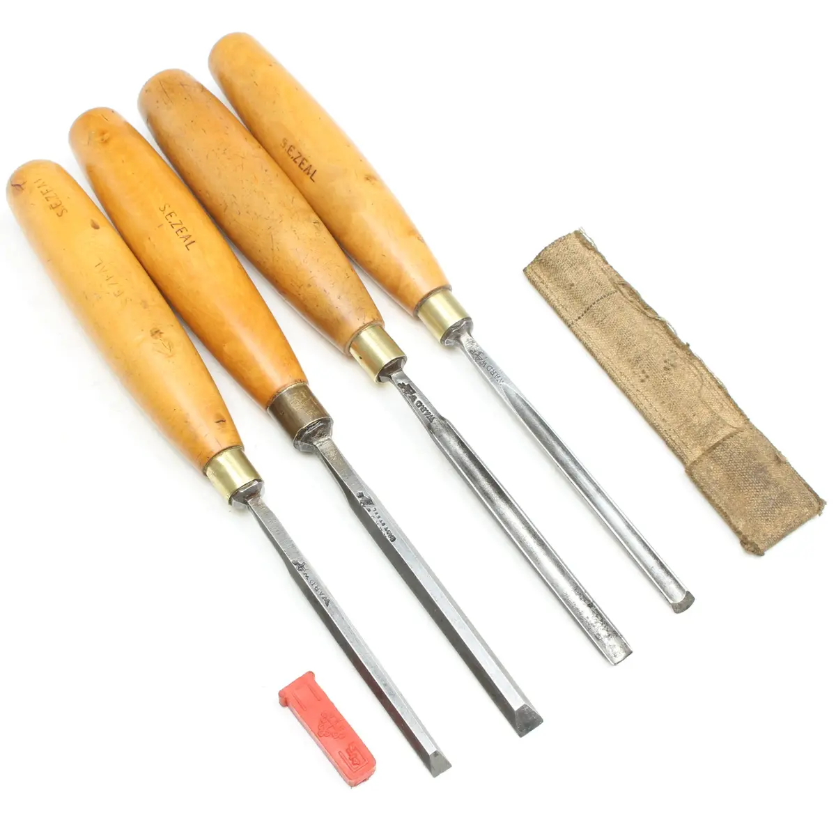 4X Old Ward Firmer Gouges & Bevel Edge Chisels (Boxwood) 1