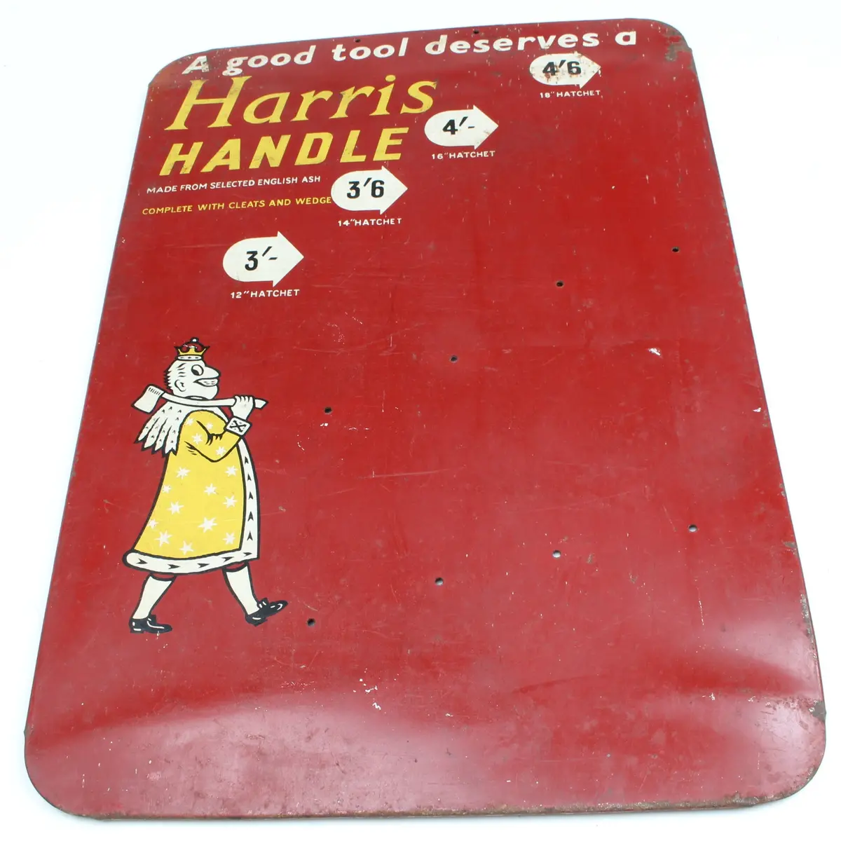 Old Metal Harris Tool Handles Sign - 19 1/2" X 13 1/2" 1