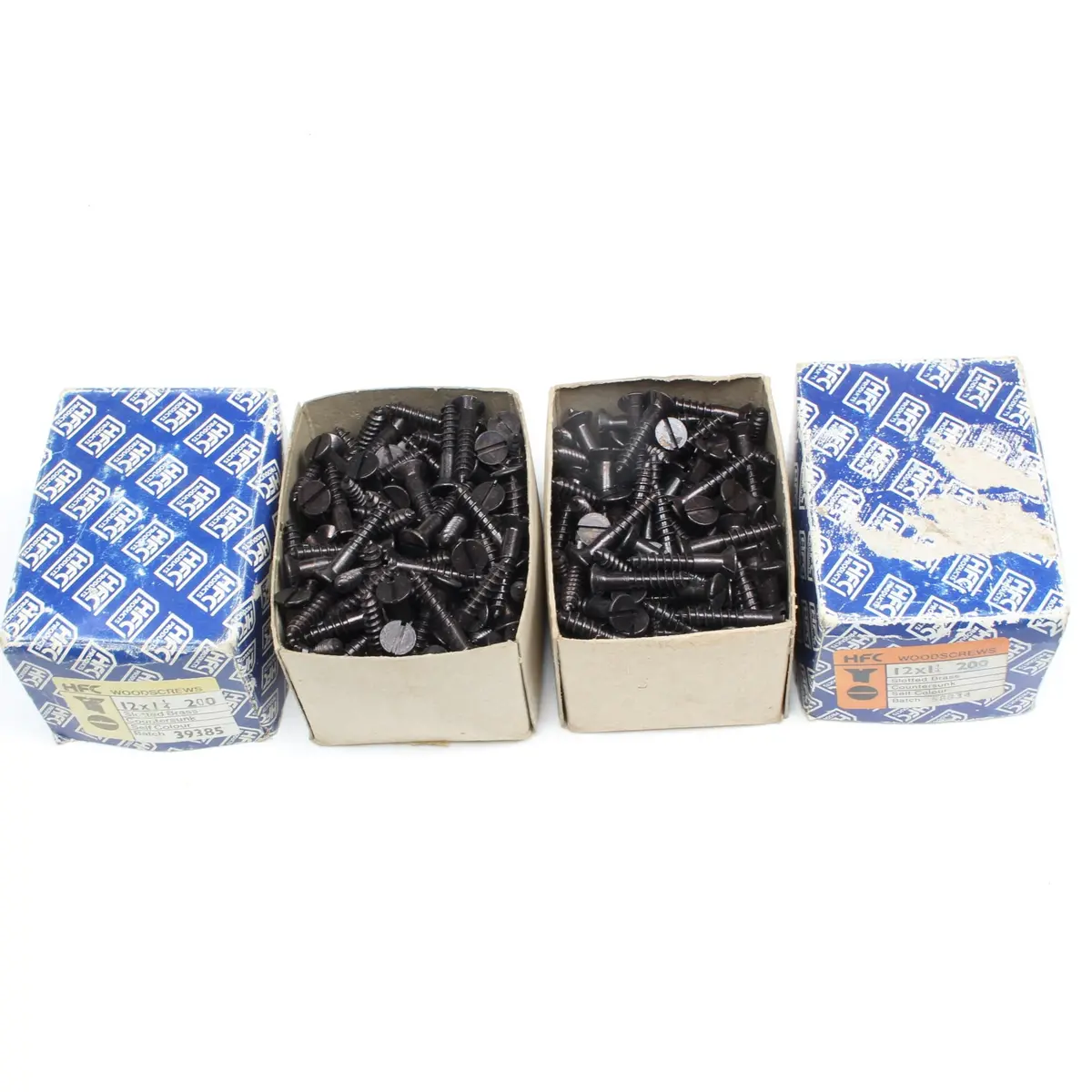 2X Boxes Of Hfc Countersunk Black Brass Screws – 1 1/4” X 12 1