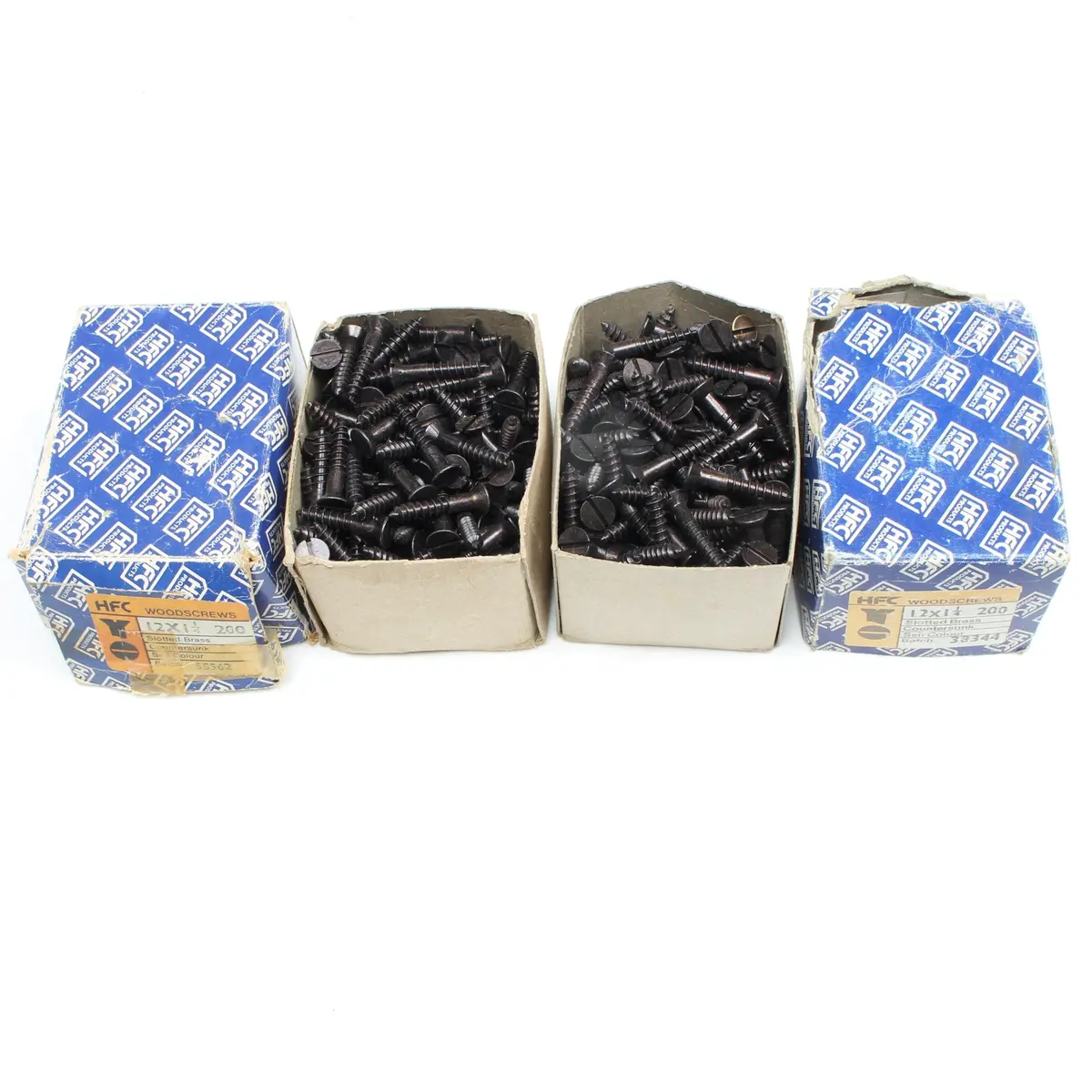 2X Boxes Of Hfc Countersunk Black Brass Screws – 1 1/4” X 12 1