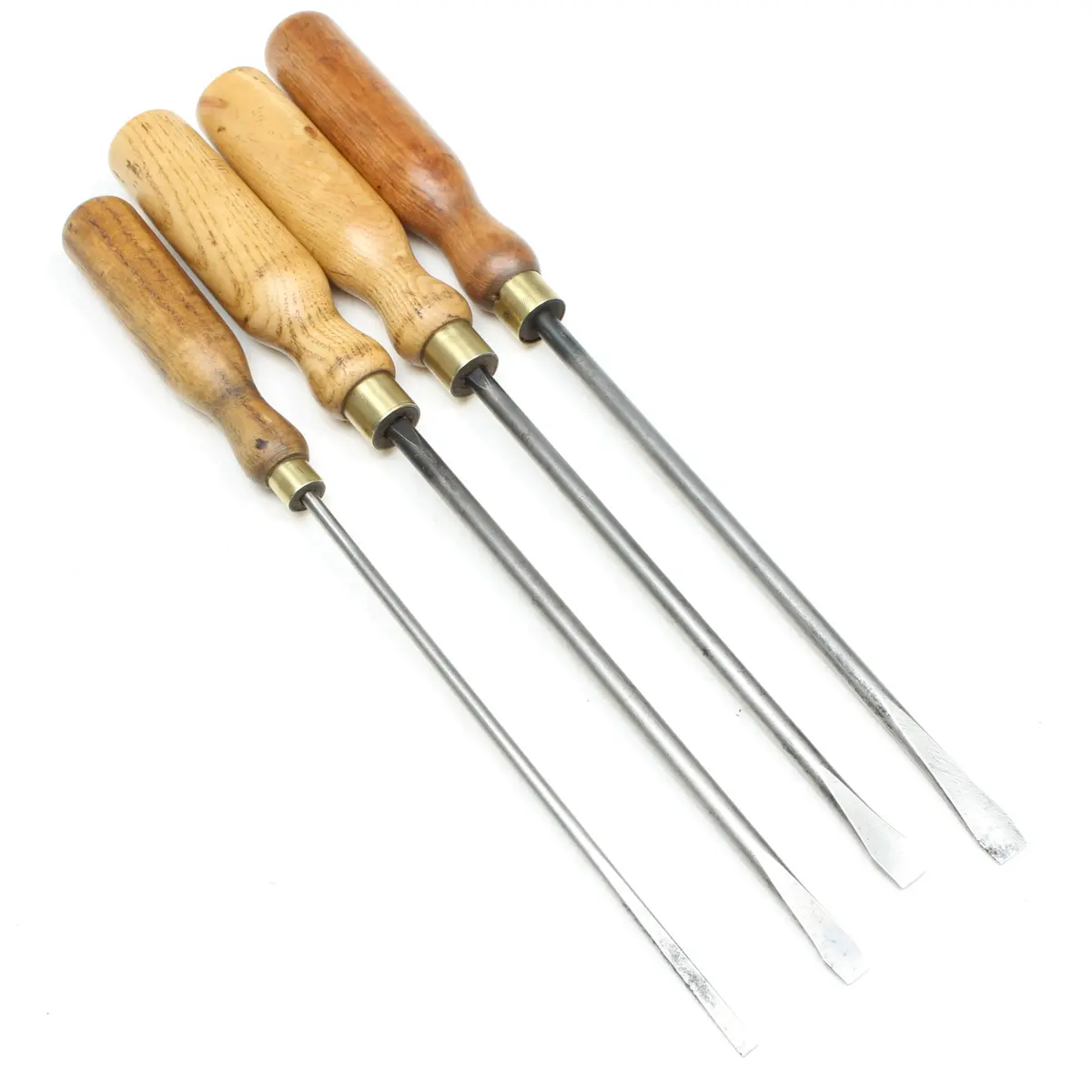 4X Old Wooden Handled Screwdrivers (Ash) 1