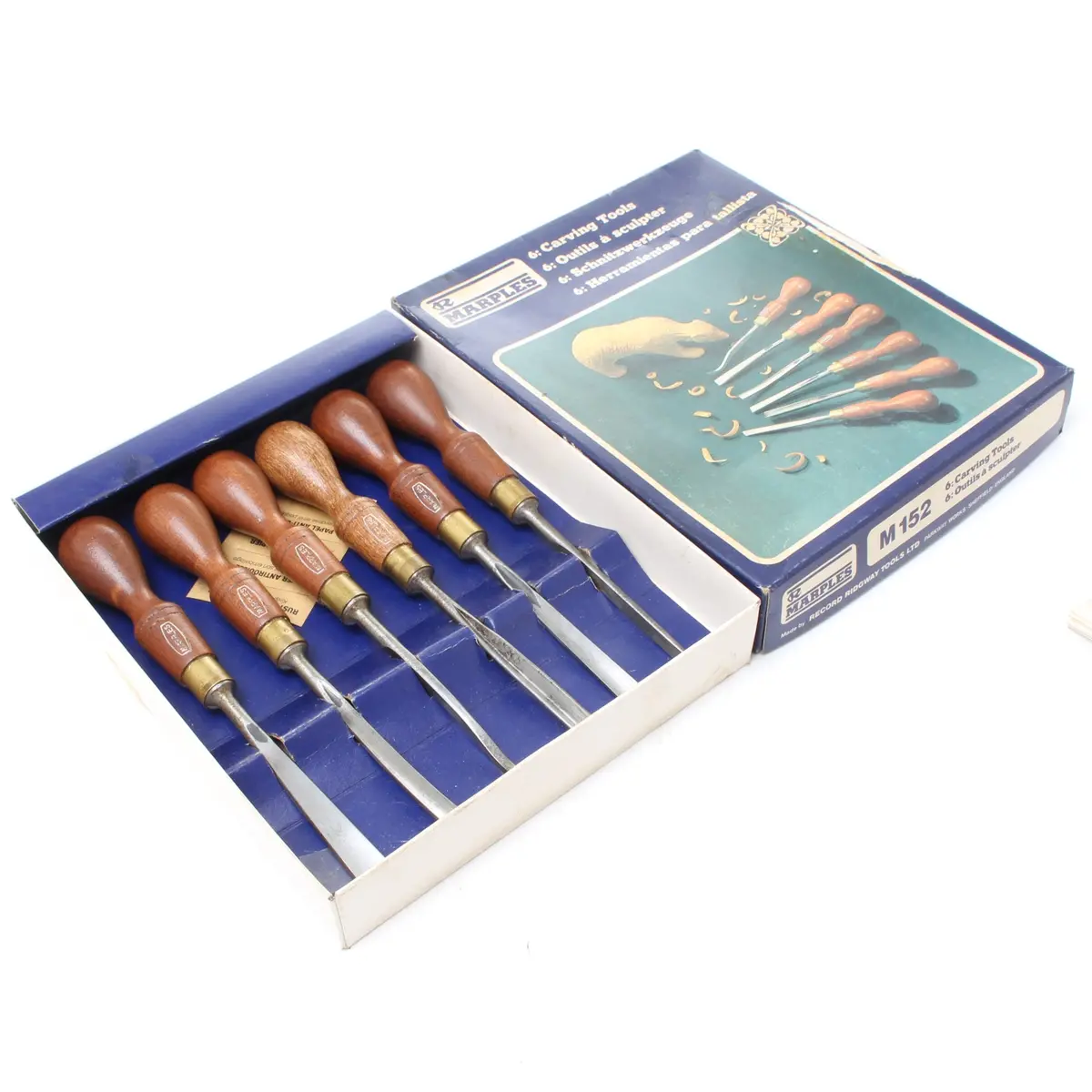 Sold - Old Marples Wood Carving Tools Set No. M152 (Mahogany) 1