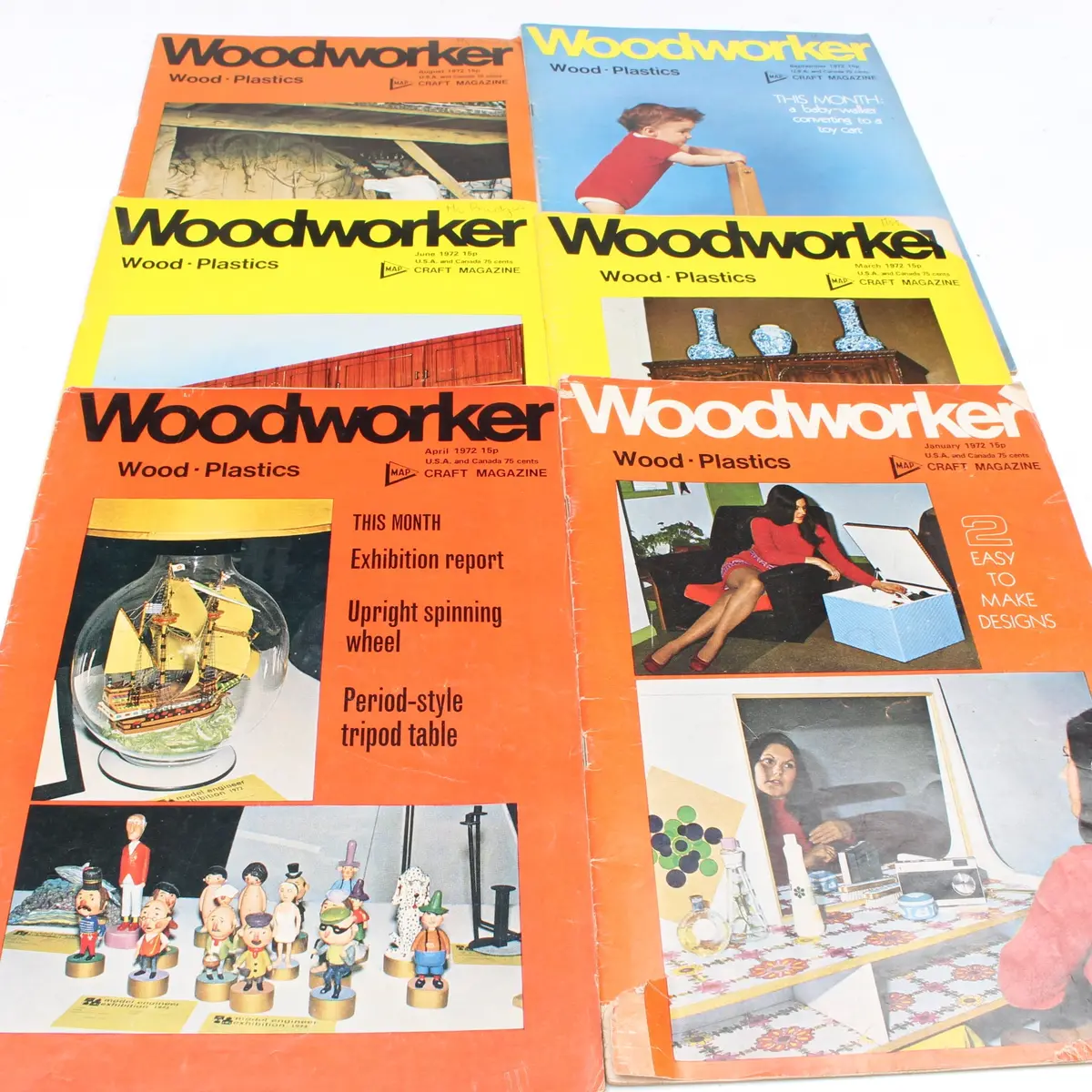 6X Woodworker Magazines 1972 1
