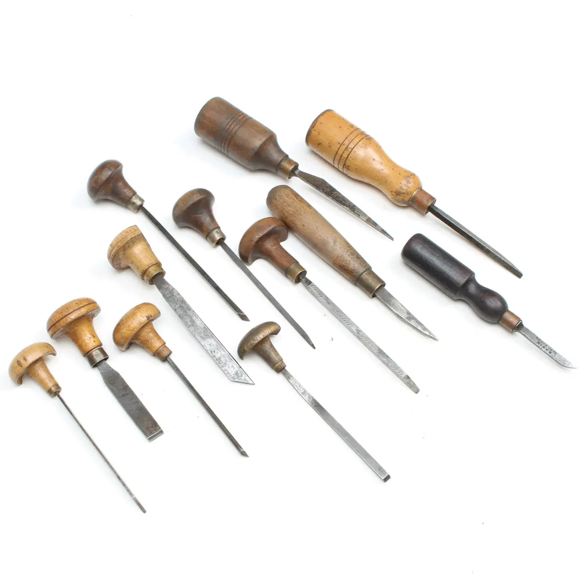 12X Old Engravers Tools / Engraving Tools (Beech) 1
