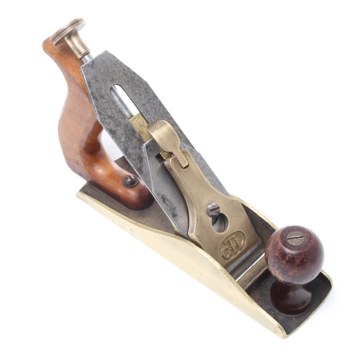 Sold - Old Gtl Brass Smoothing Plane (Beech) 1