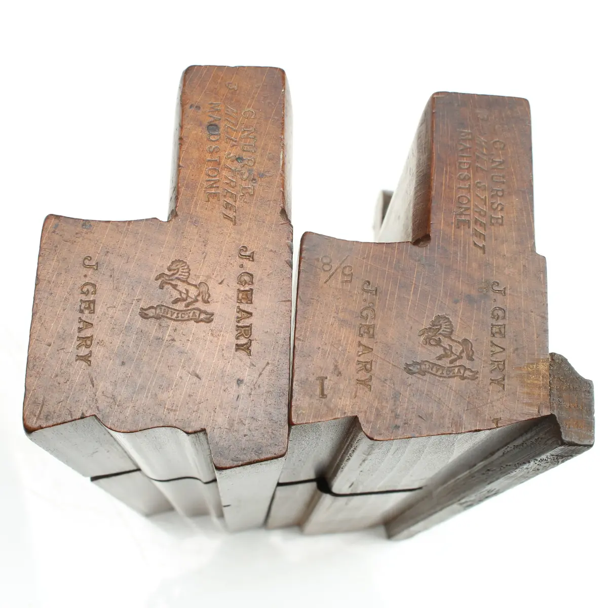 2X C Nurse (Maidstone) Wooden Moulding Planes - 5/8" (Beech) 1