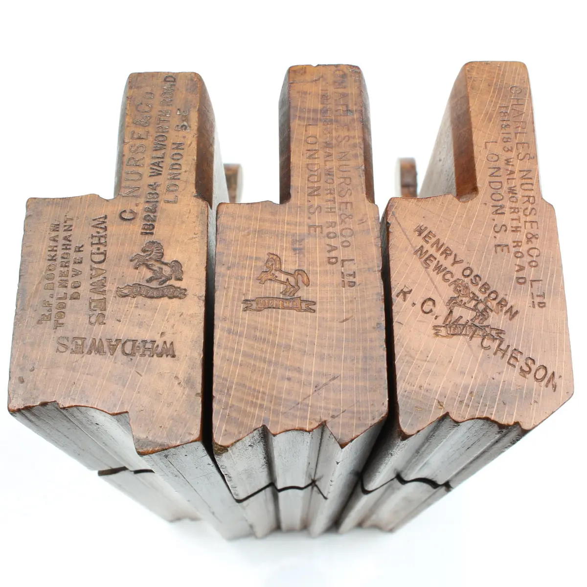 3X Nurse (London) Wooden Planes - Ovolo - 3/8", 5/8" (Beech) 1