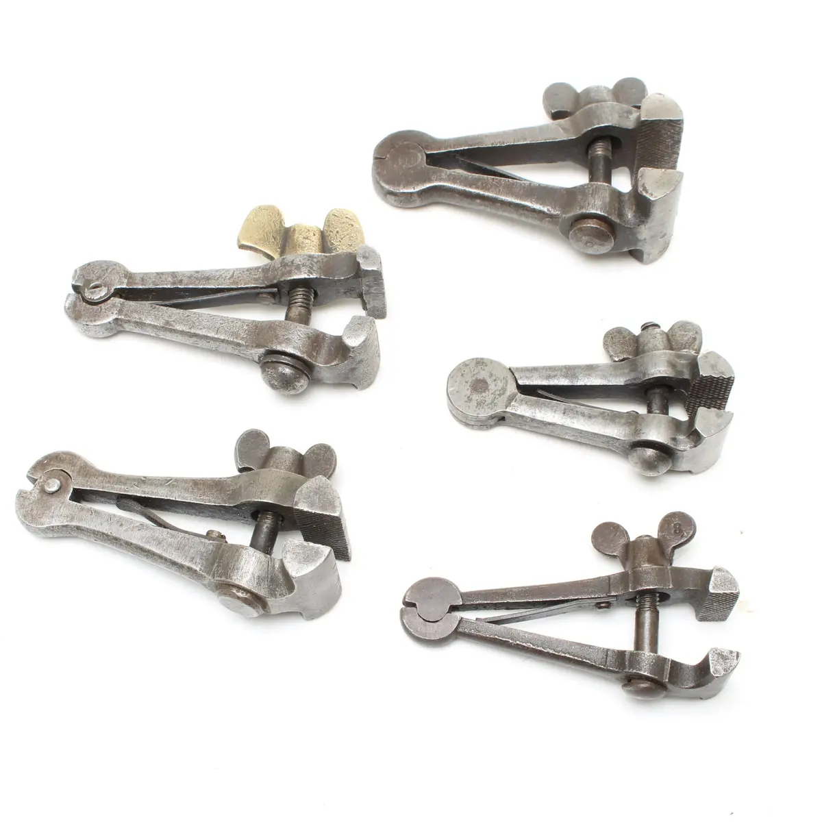 5X Old Small Hand / Finger Clamps 1