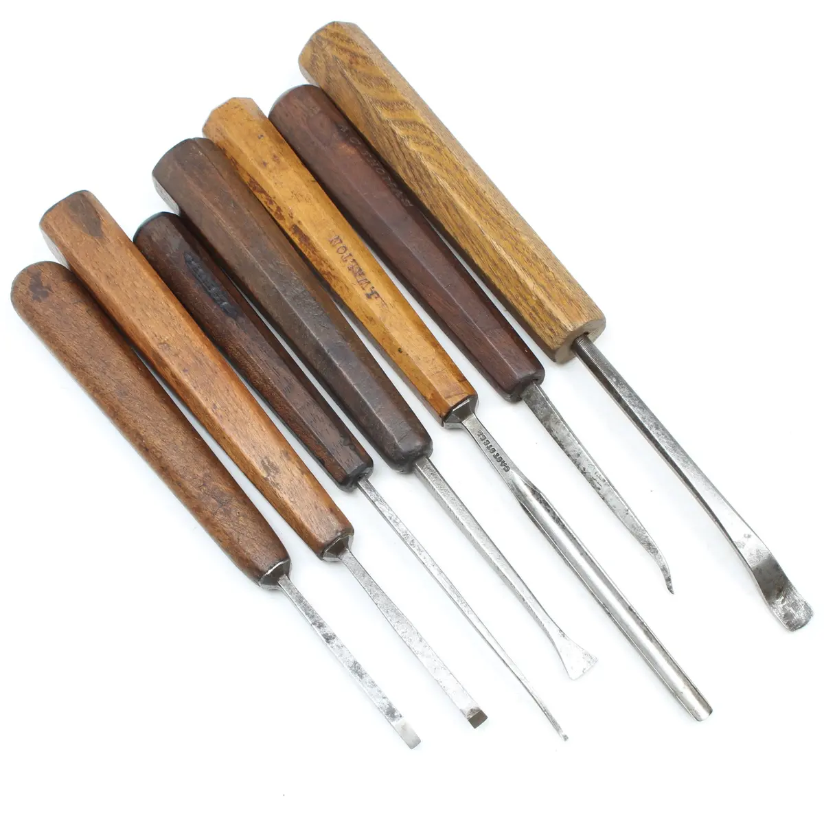 7X Octagonal Handled Woodcarving Tools (Beech, Mahogany) 1