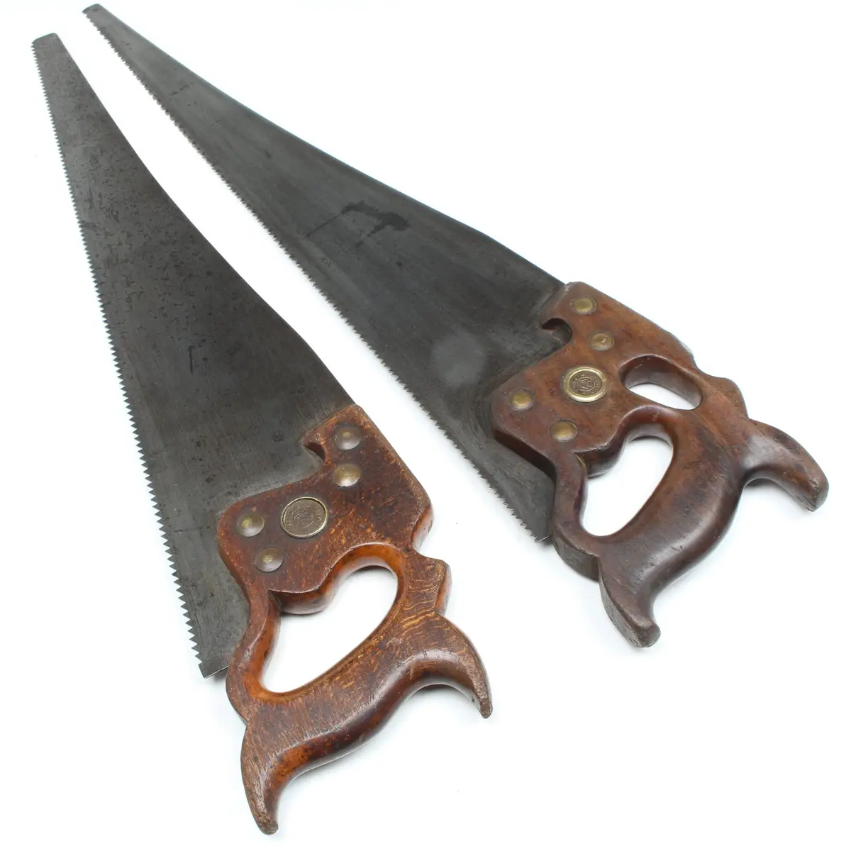 Old Goats Head And Disston Thumb Hole Hand Saws (Beech) 1