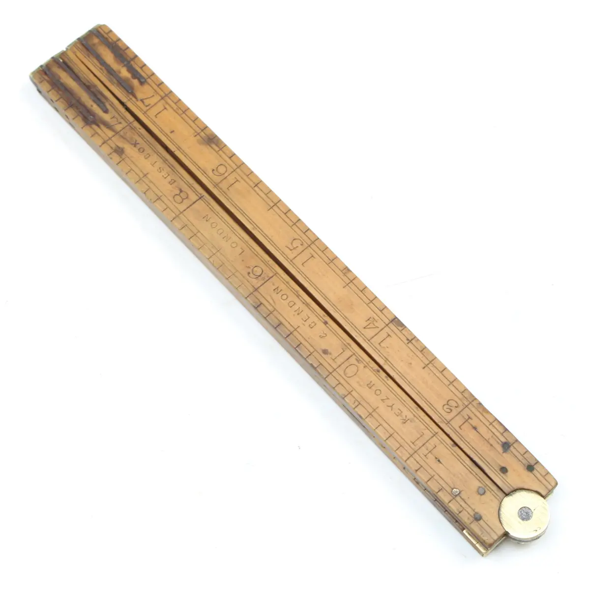 Sold - Old Keyzor & Bendon (London) Wooden Rule - 24" (Boxwood) 1