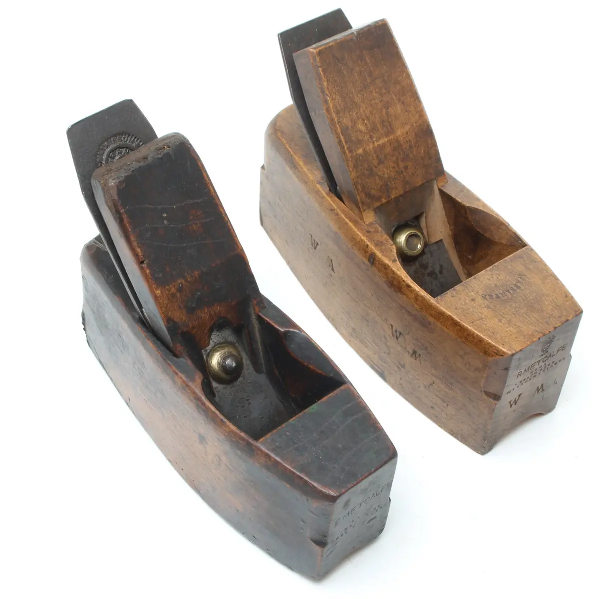 2X Old Varvill Wooden Nosing / Masting Planes (Beech) 1