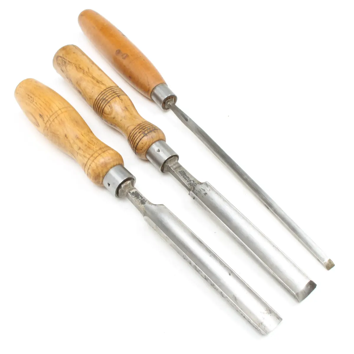 3X Old Woodwork Gouges (Ash, Beech) 1