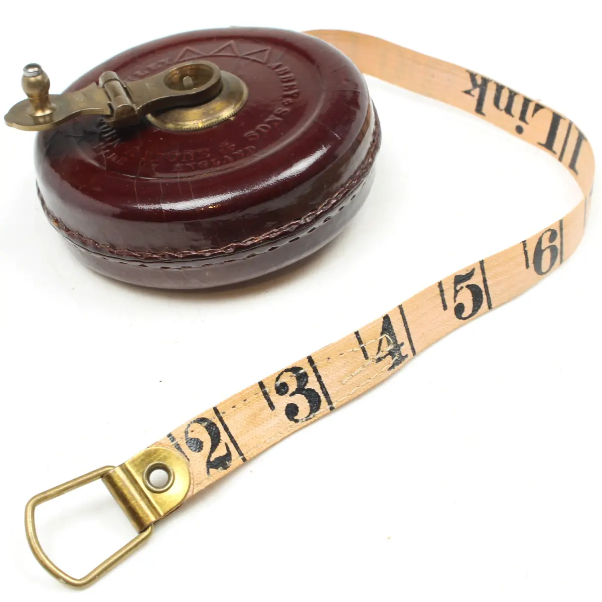 Sold - Hockley Abbey John Rabone Tape Measure No. 260 - 33Ft 1