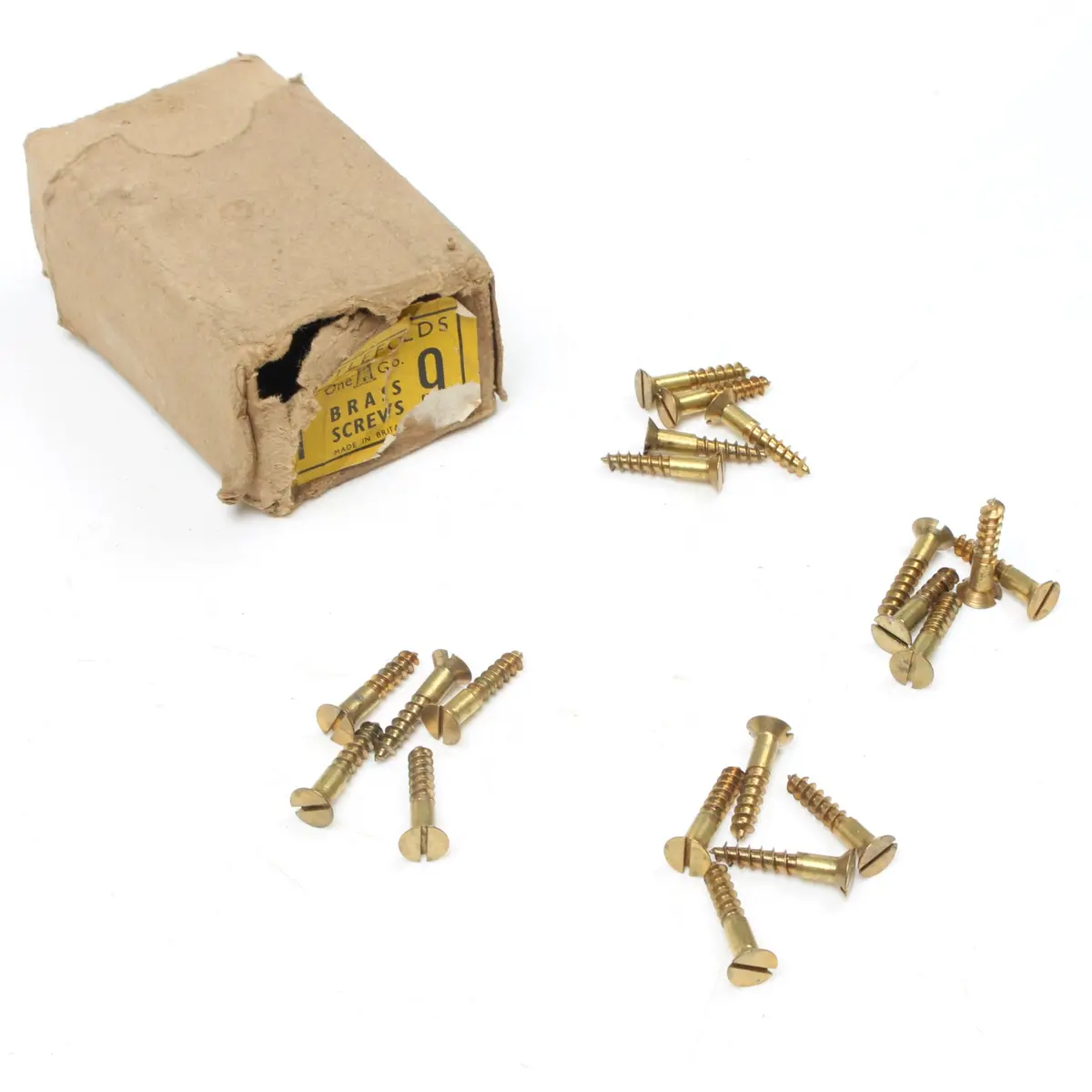 20 X Nettlefolds C’Sunk Brass Screws – 1” X 9 1