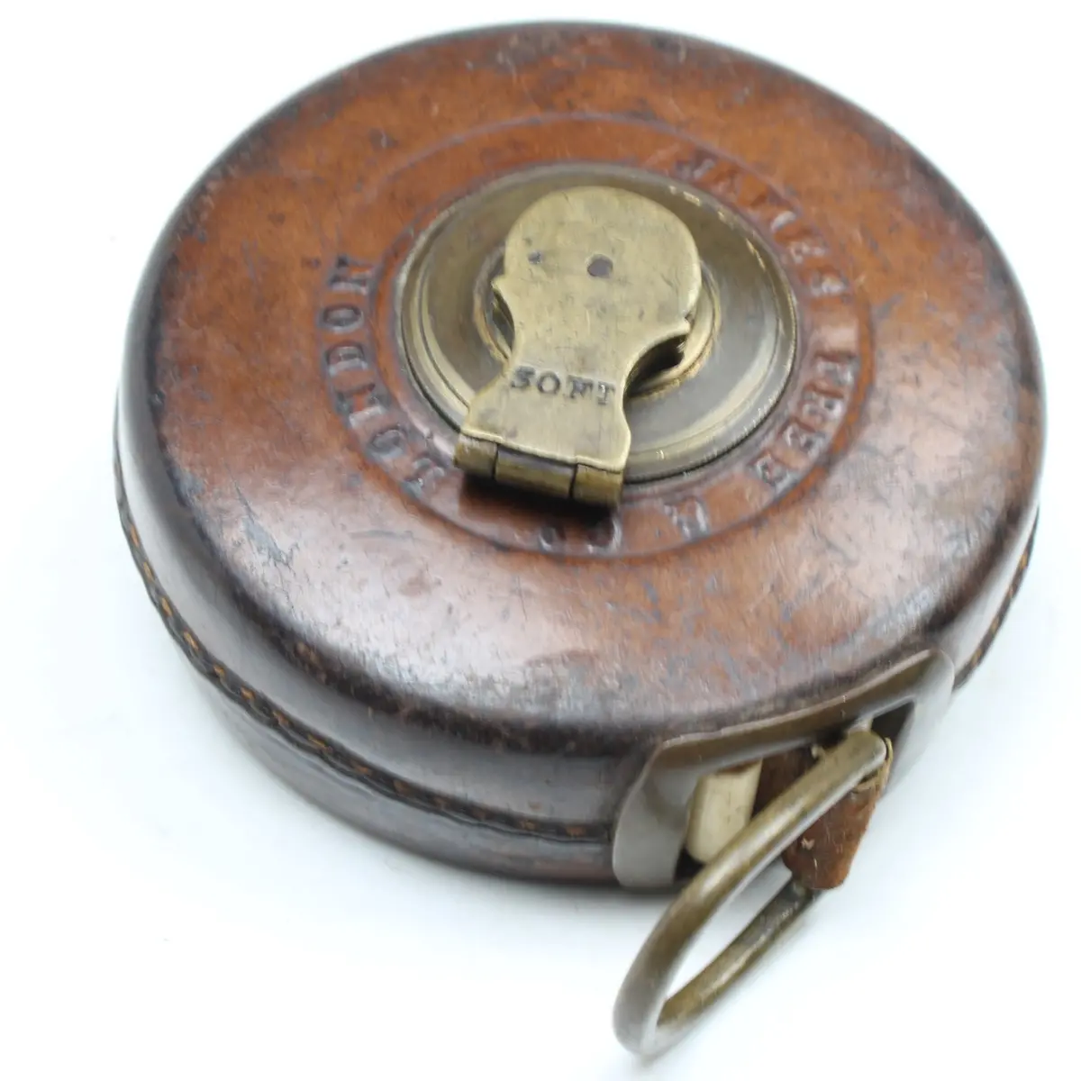 Sold - Early James Tree & Co Leather Tape Measure - 30Ft 2