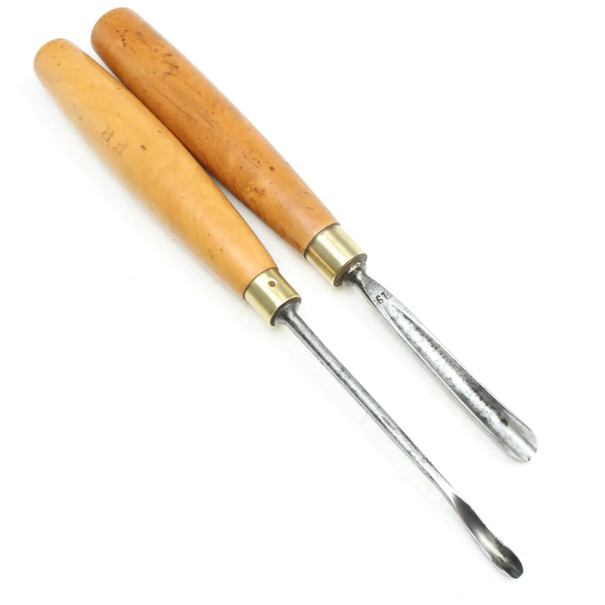 2X Old Carving Tools - Sweep 19, 30 - ", " (Boxwood) 1