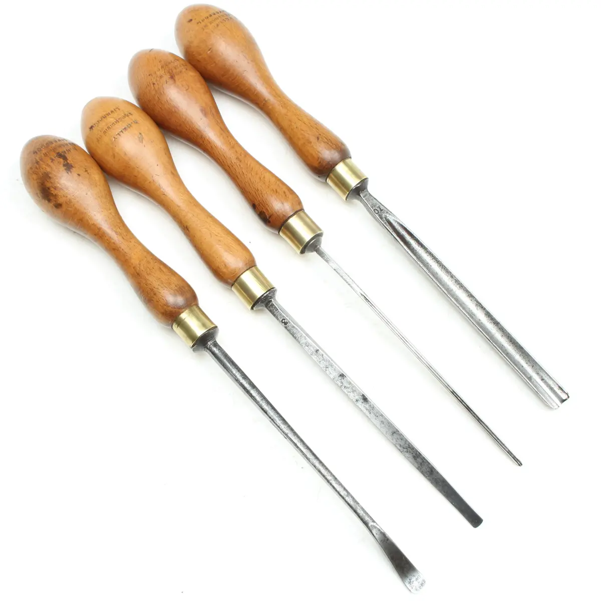 4X Old Addis Carving Tools Set (Beech) 1