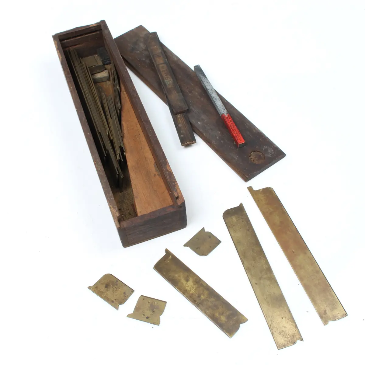 Old Box Of Brass Templates/Pieces 1