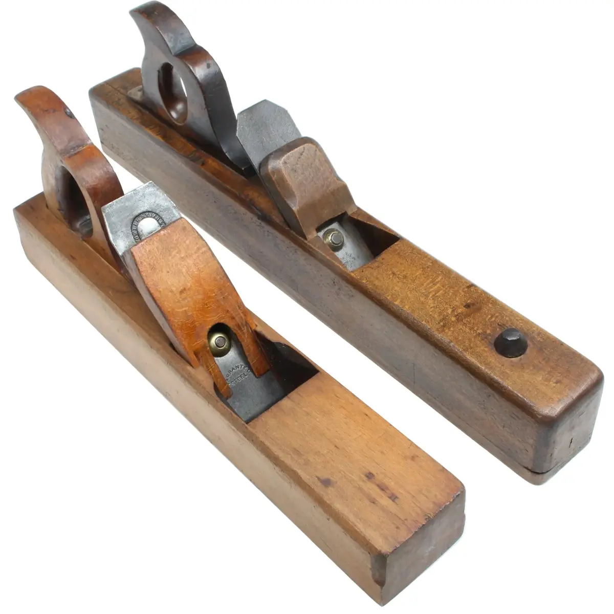 Old Wooden Jack Plane And Narrow Fore Plane (Beech) 1