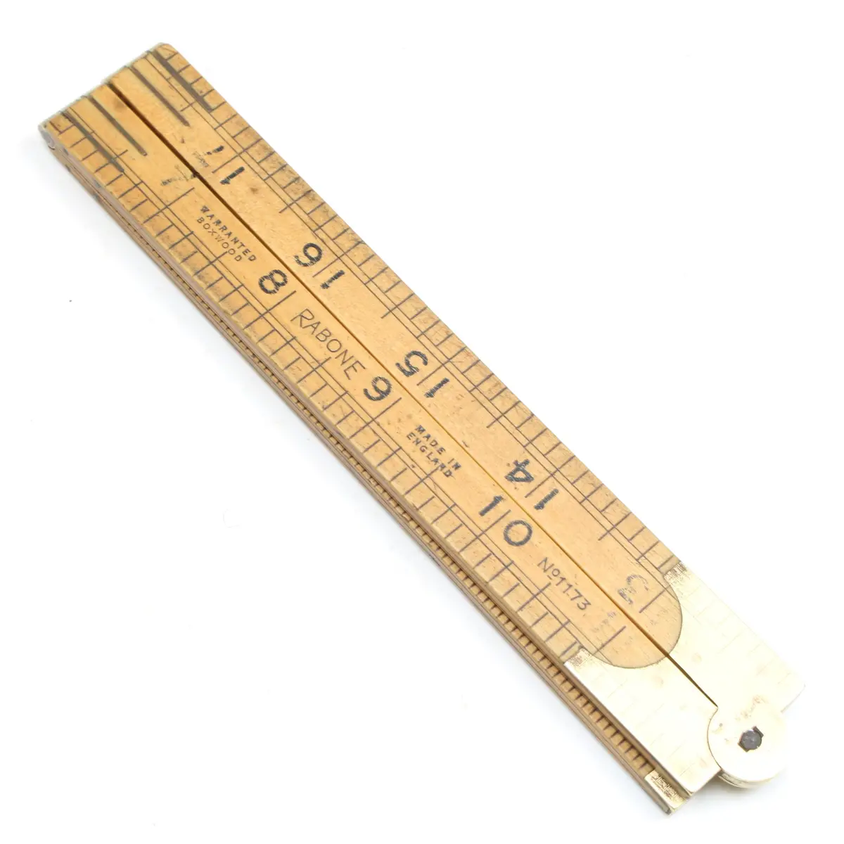 Old Rabone Wooden Folding Rule No. 1173 - 24" (Boxwood) 1