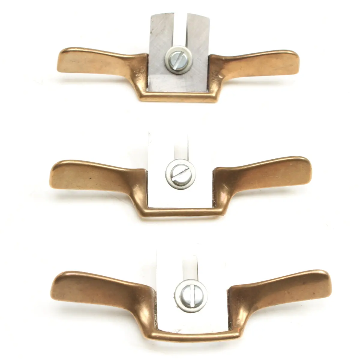 3X Old Tiny Brass Spokeshaves (Usa) 1