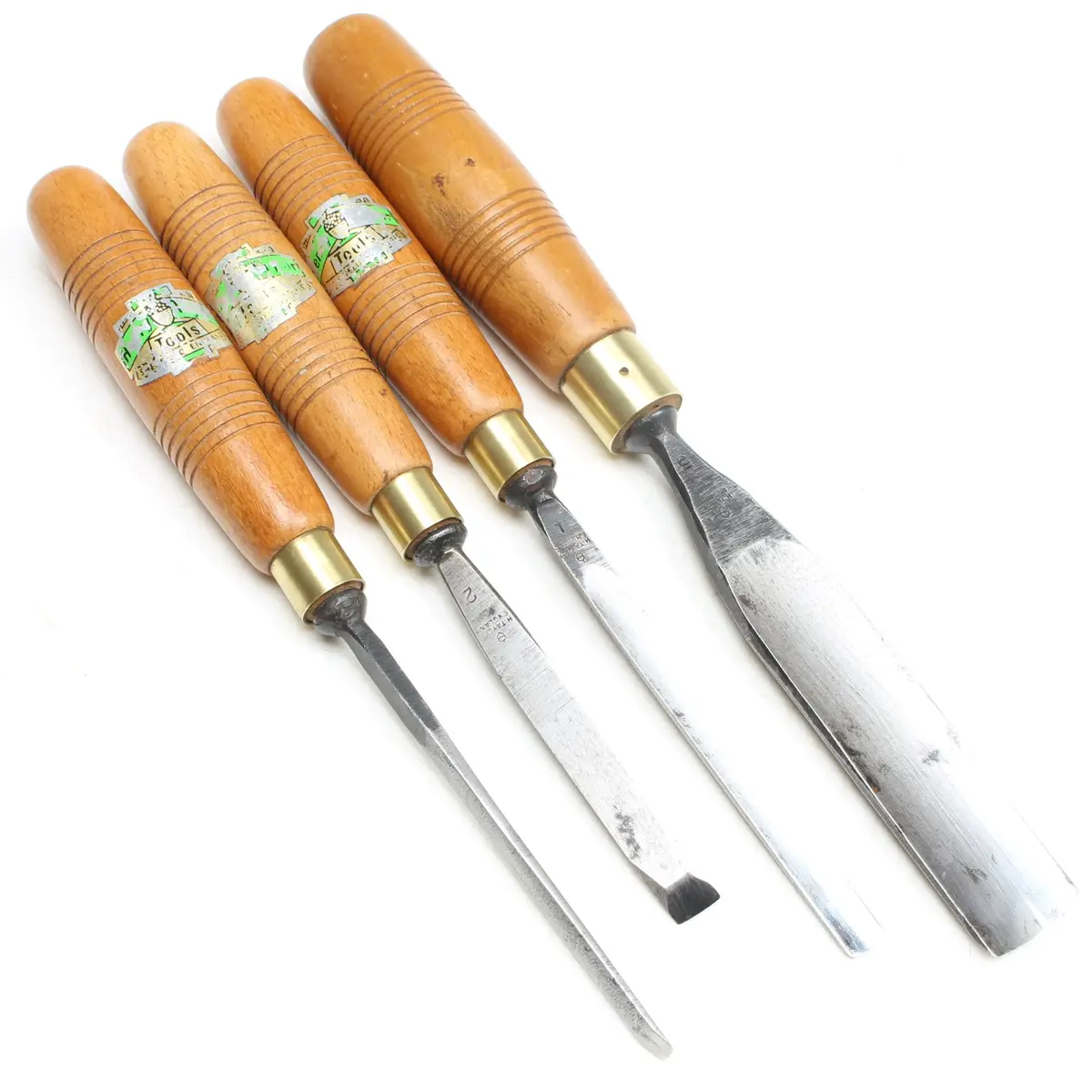 4X Old Henry Taylor Carving Tools Set (Beech) 1