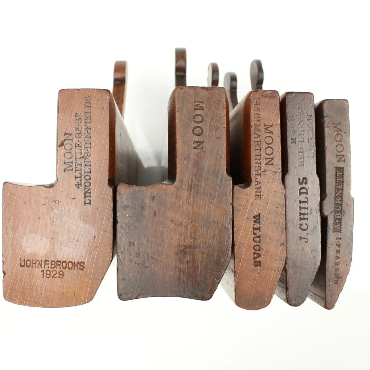 5X Old Wooden Moon Planes - H&R's (Beech) 1