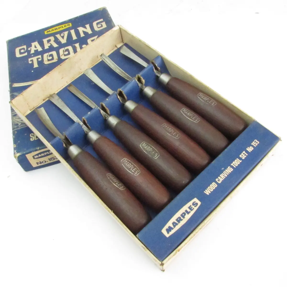 Sold - 6 Piece Marples Carving Tool Set No. 153 (Mahogany) 1