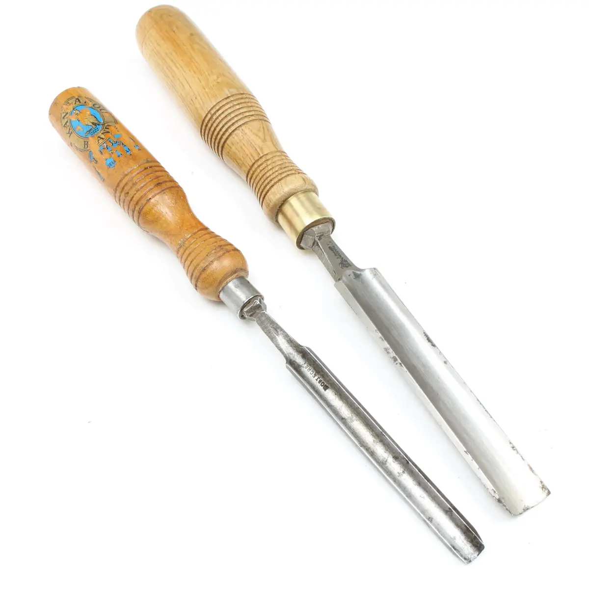 2X Old Sorby Outcannel Firmer Gouges - 8Mm, 19Mm (Ash) 1