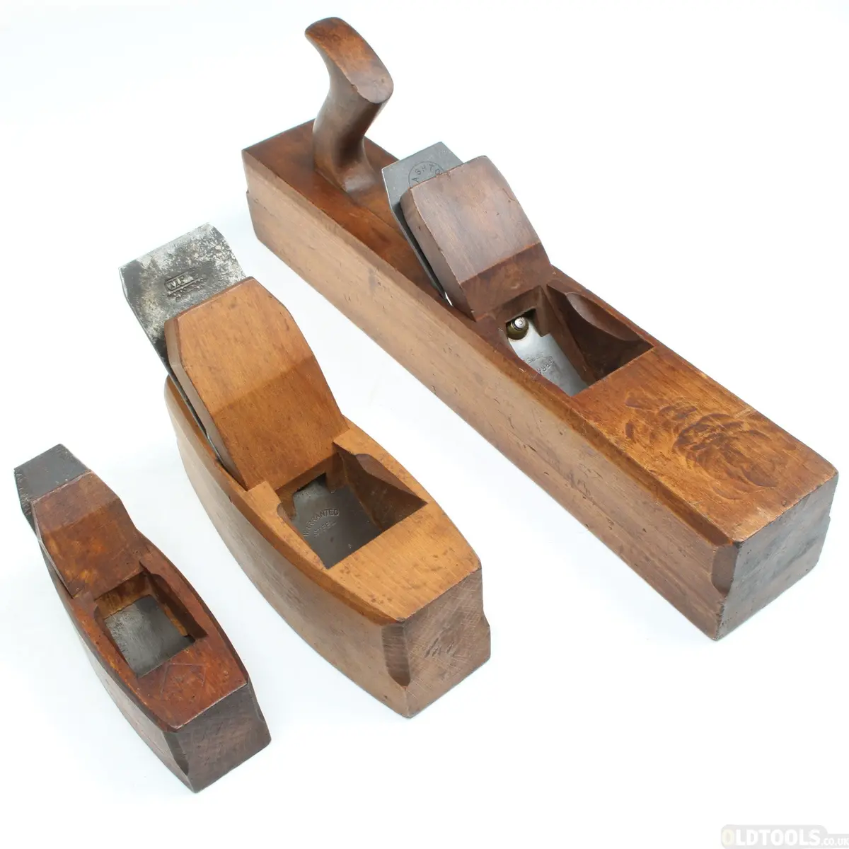 Old Wooden Jack Plane And 2X Wooden Smoother Planes (Beech) 1