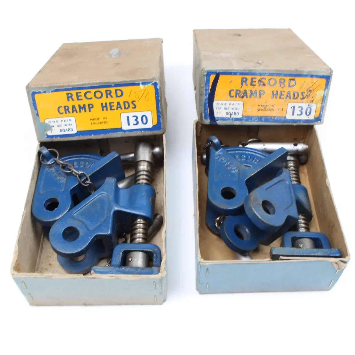 Sold - 2X Boxes Of Record Cramp Heads No. 130 1