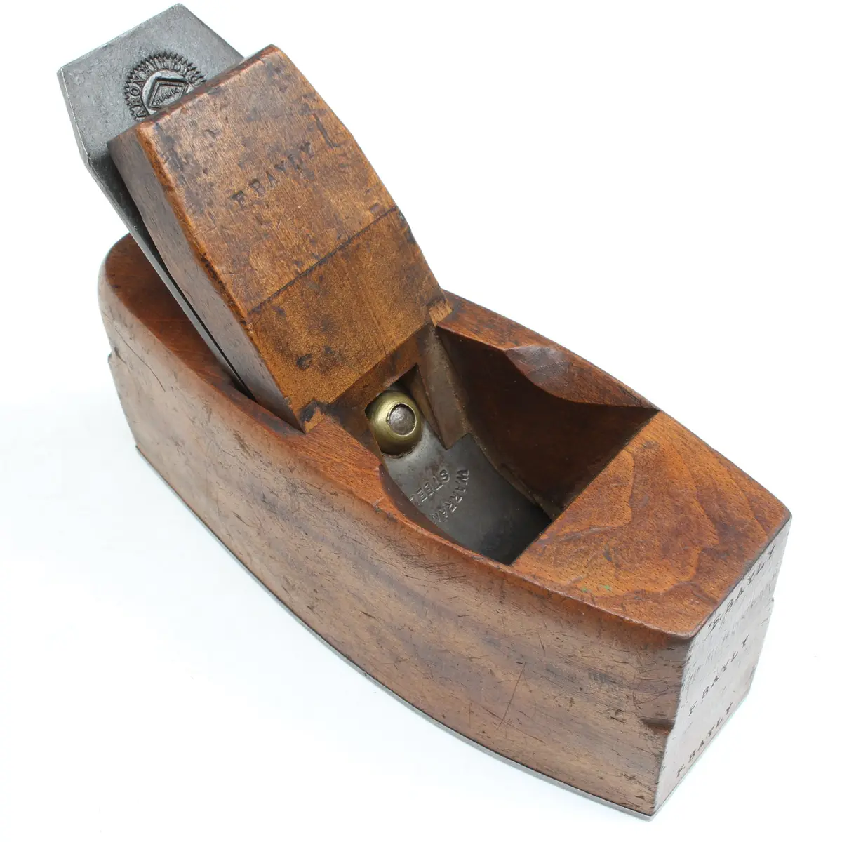 Old Steel Soled Wooden Smoothing Plane (Beech) 1