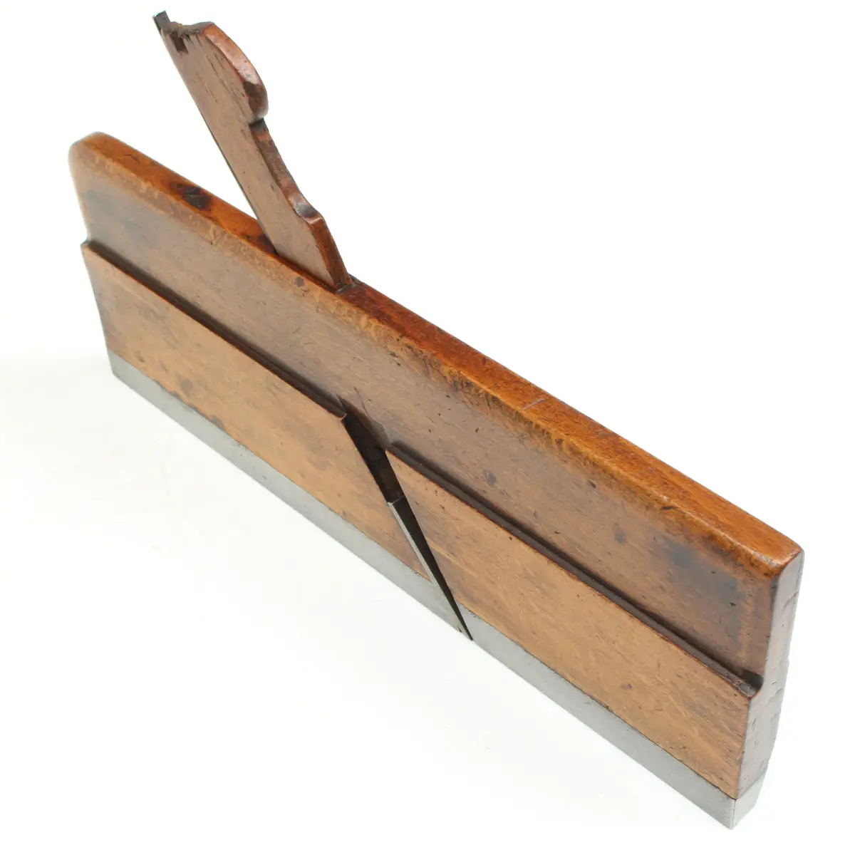 Old Steel Soled Wooden Hollow Plane (Beech) 1