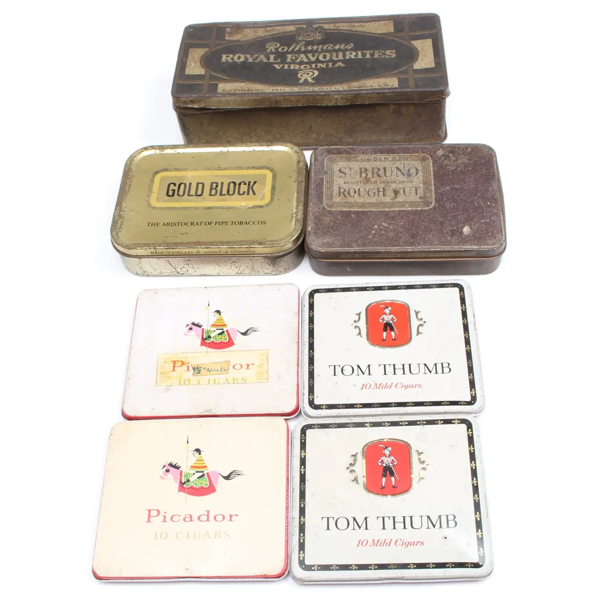 7X Old Tobacco Tins / Cigar Tins 1
