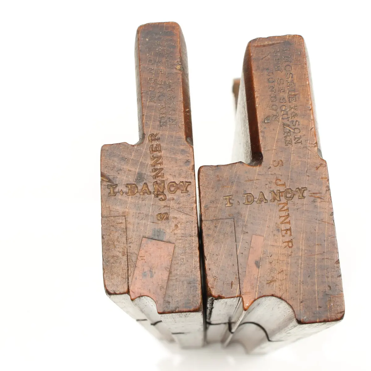 2X Old Moseley (New St Square) Wooden Planes - Bead - 1/4", 1/2" (Beech) 1