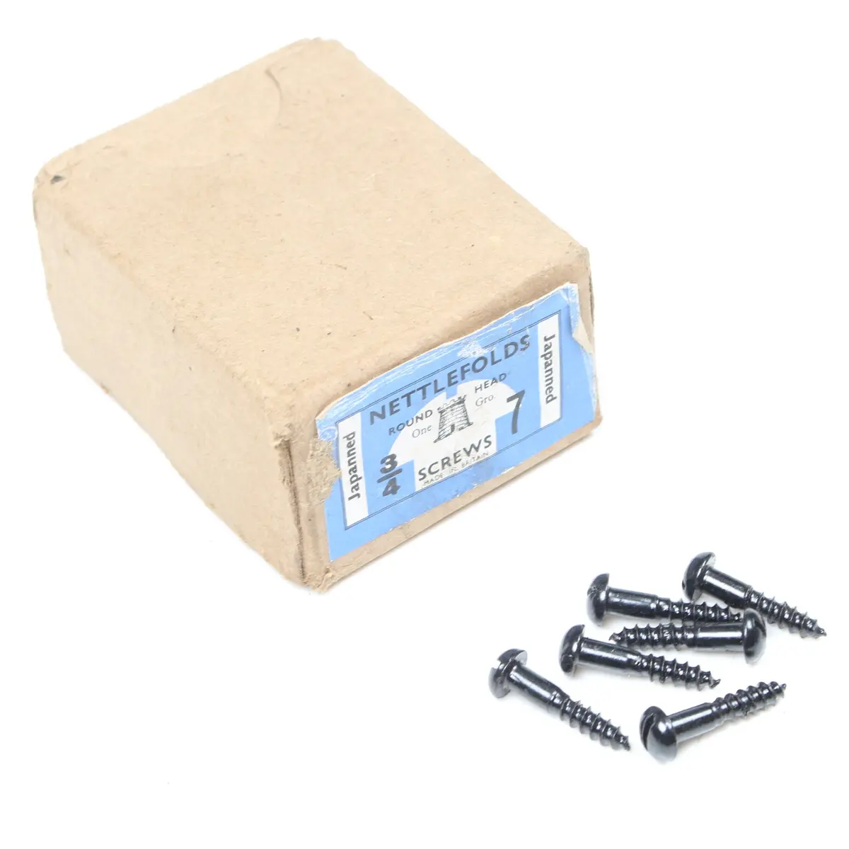 25 X Nettlefolds Japanend Screws - Round Head – 3/4” X 7 1