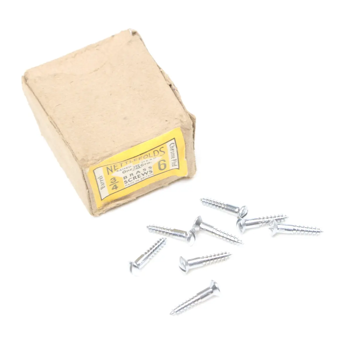 25 X Nettlefolds Barrel Chrome Brass Screws – 3/4” X 6 1
