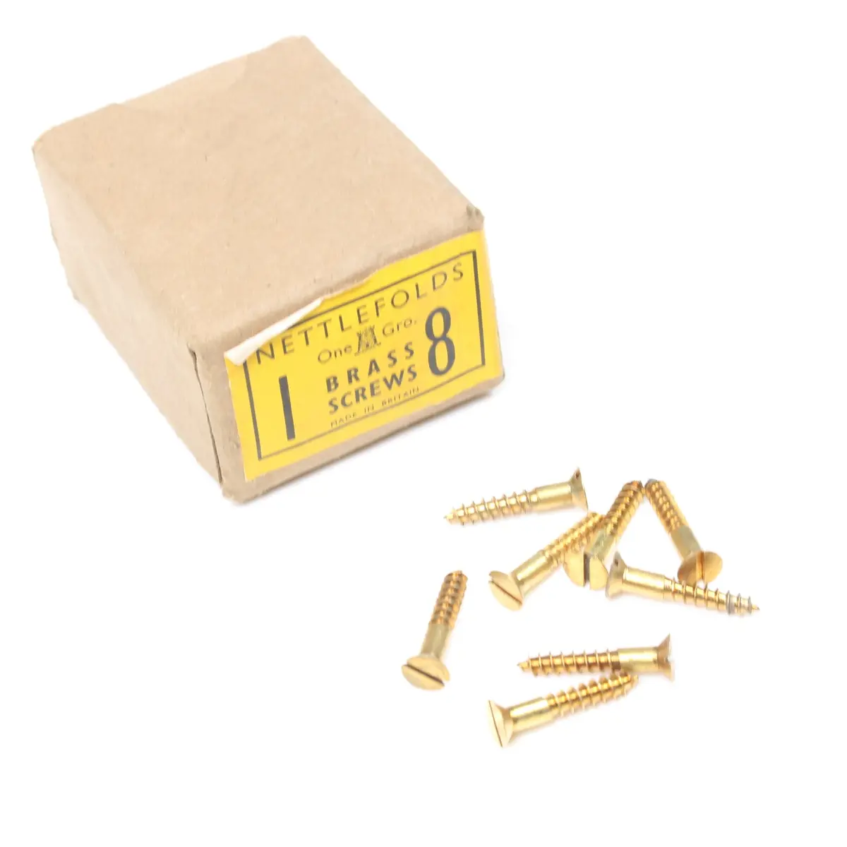 25 X Nettlefolds C’Sunk Brass Screws – 1” X 8 1
