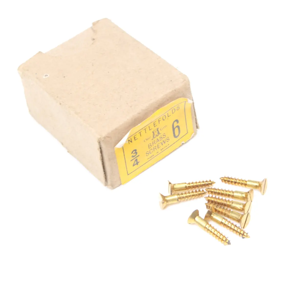 25X Nettlefolds Csk Brass Screws – 3/4” X 6 1