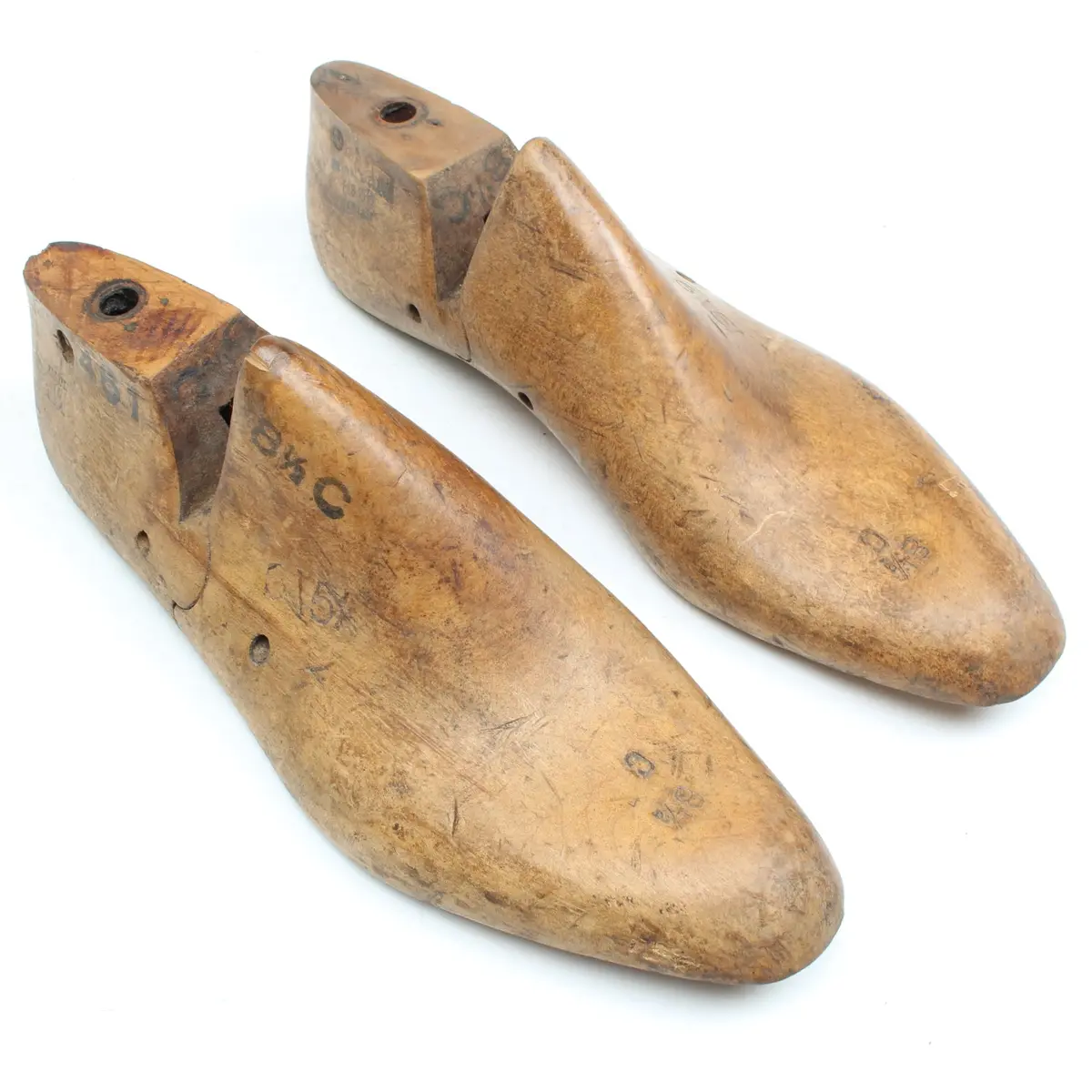 Old Stewart & Potter Clog Makers Wooden Shoe Lasts - 8 1/2C (Pair) 1