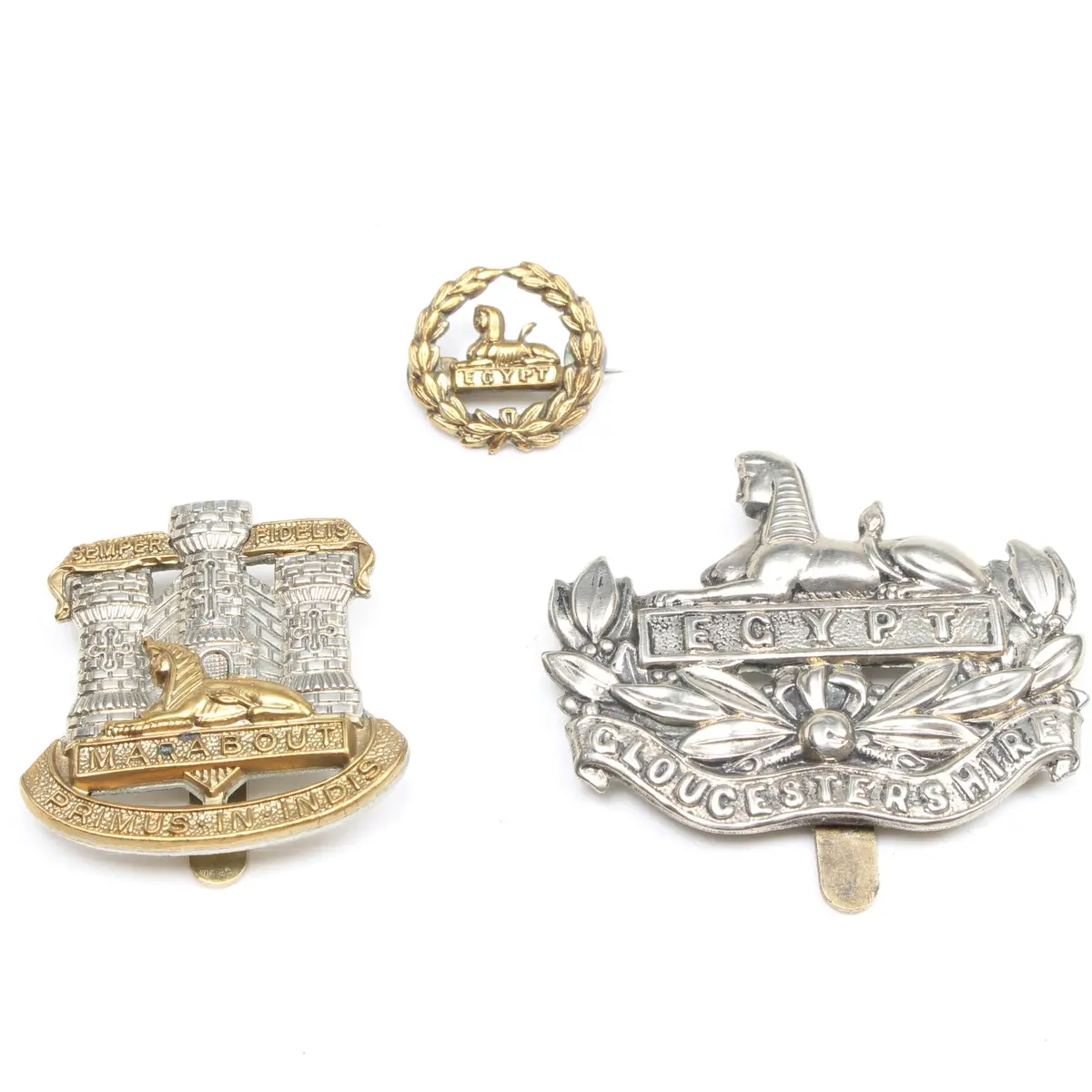 3X Old Egypt Cap Badges 1