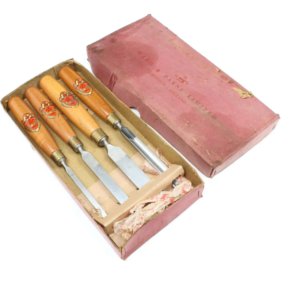 Sold - Old Ward & Payne Chisels And Gouge Set (Beech) 1