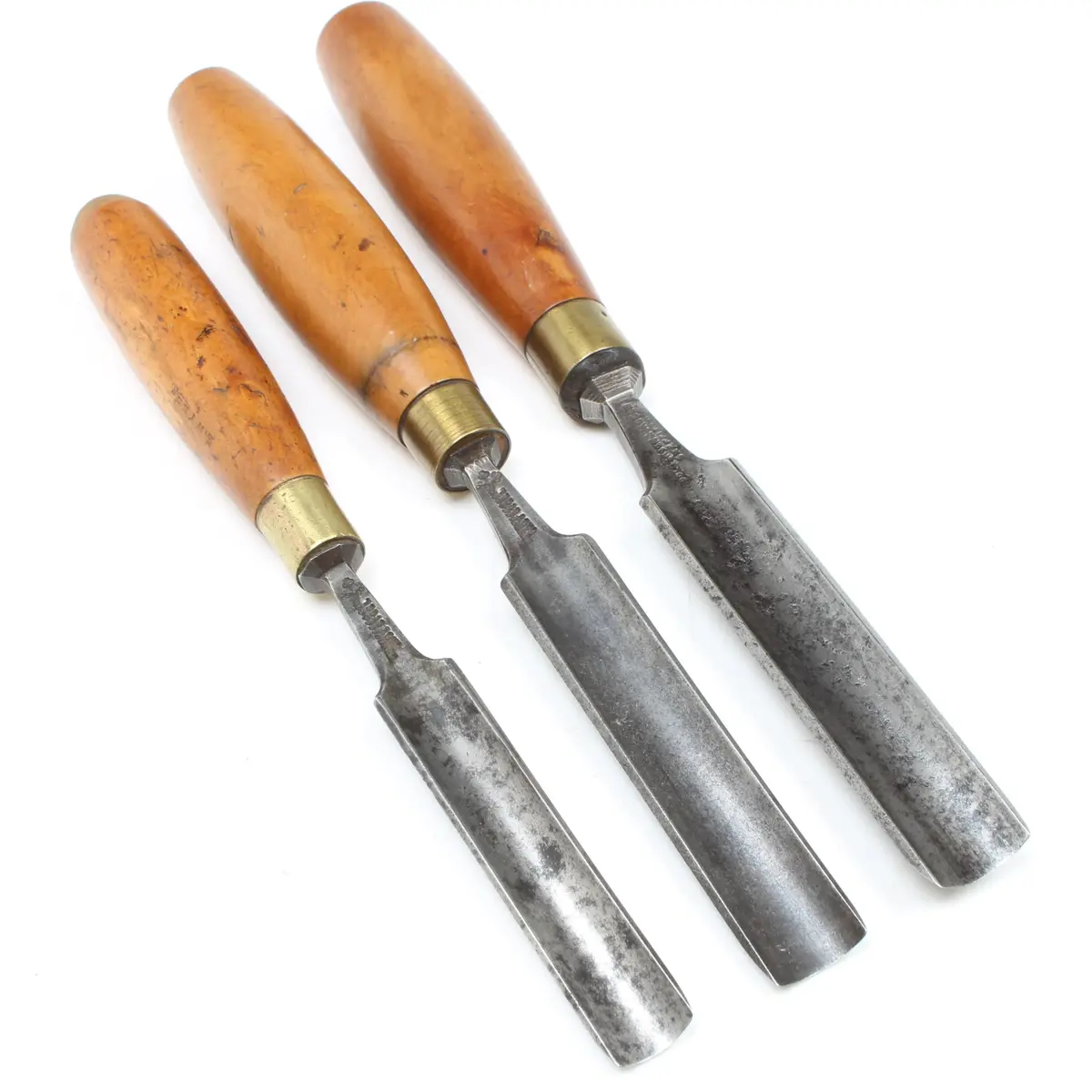 3X Old Outcannel Firmer Gouges - 15Mm, 18Mm, 21Mm (Boxwood) 1