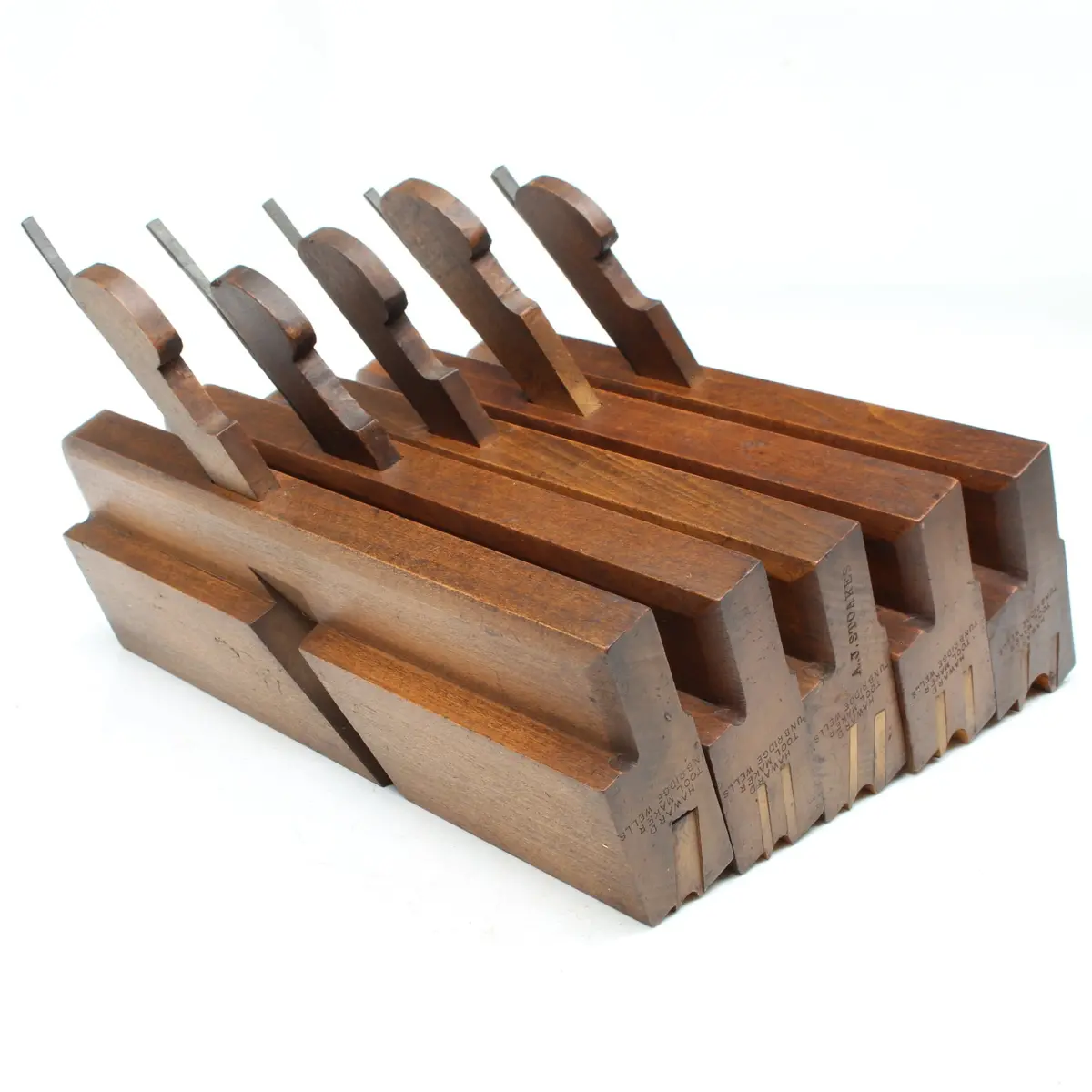 Sold - 5X Haward, Tunbridge Wells Wooden Bead Planes Set (Beech) 1