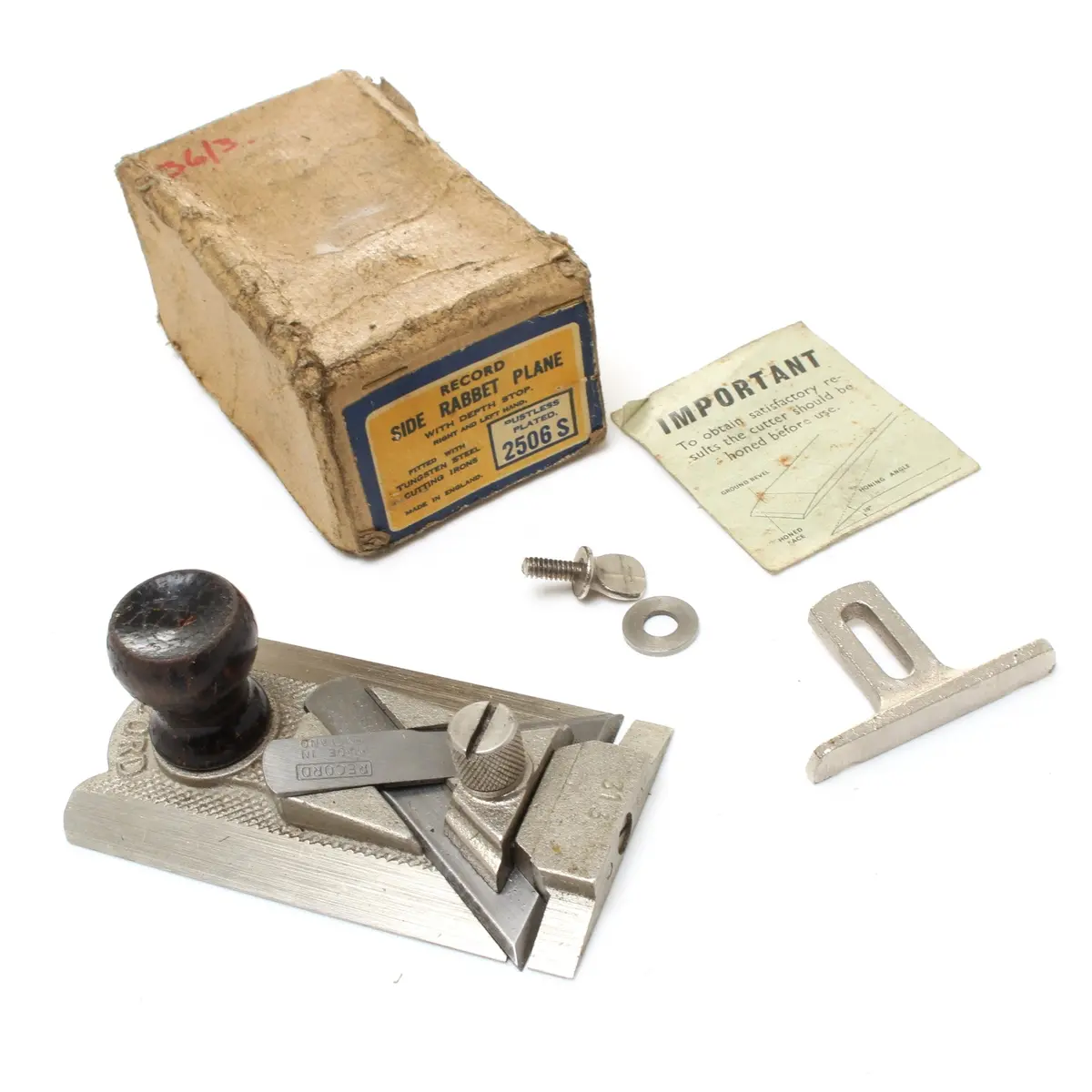 Sold - Record Side Rabbet Plane No. 2506-S (Beech) 1