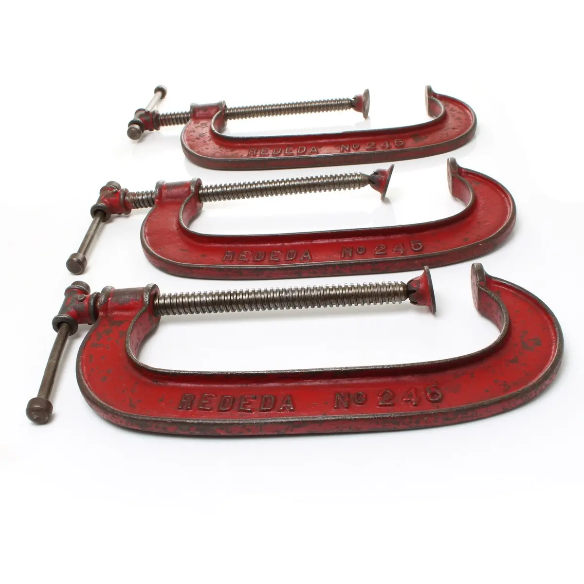 3X Old Rededa G-Clamps - 10 Inch (Made In England) 1