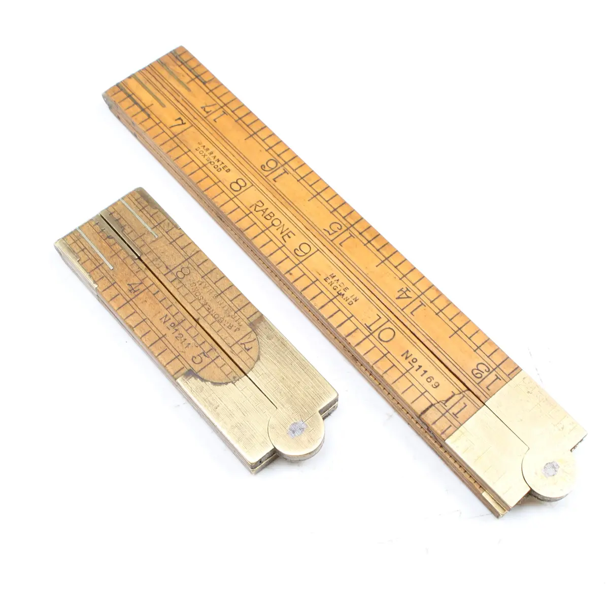 2X Rabone Wooden Rules - No's 1169, 1211 (Boxwood) 1
